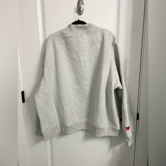 Parke Valentine's Varsity Mock neck - Classic Grey + Crimson - Picture 13 of 15